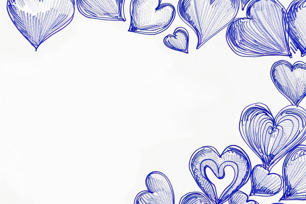 Vintage drawing hearts sketch illustrated graphics.