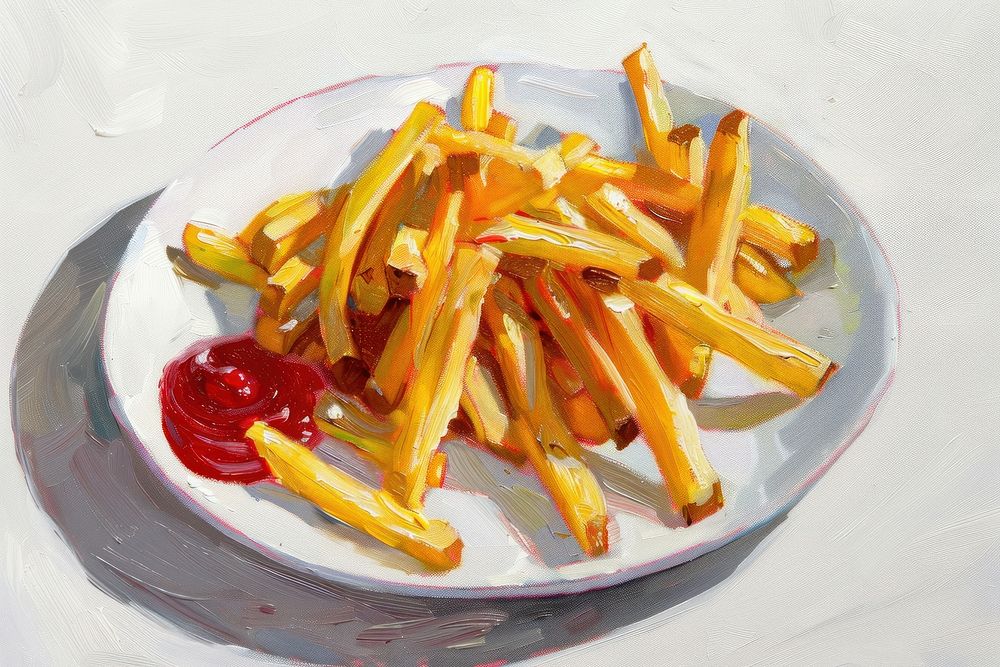 French fries and ketchup dessert cream creme.