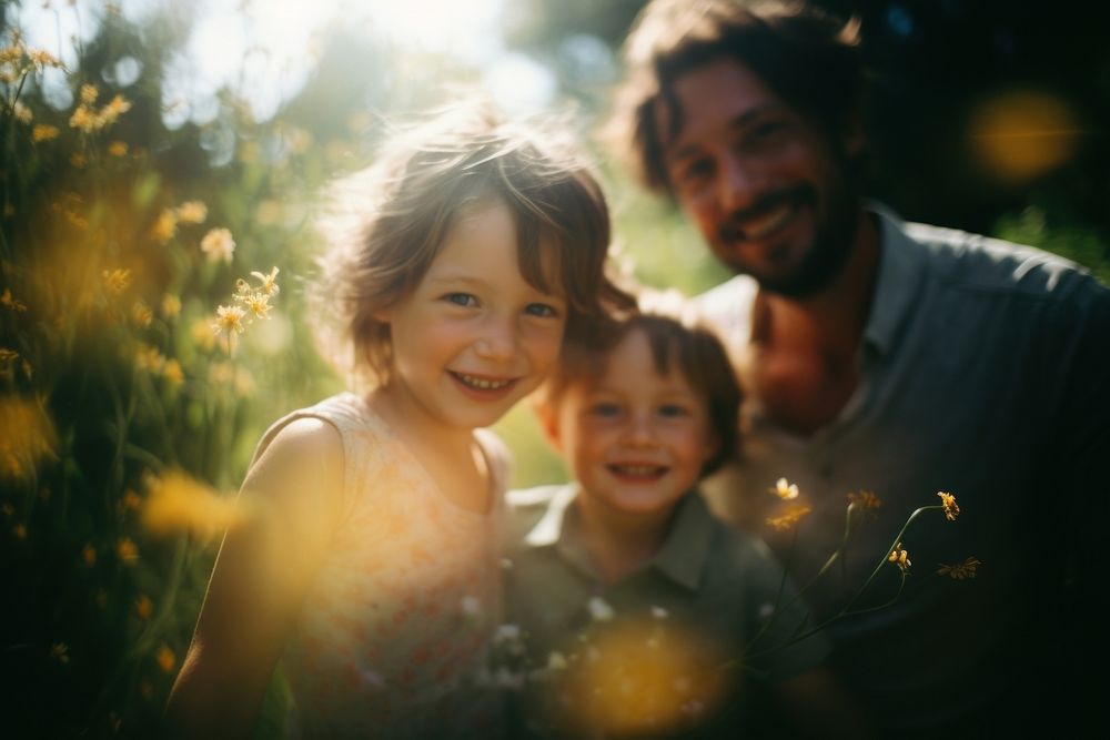 Happy family photography portrait outdoors.