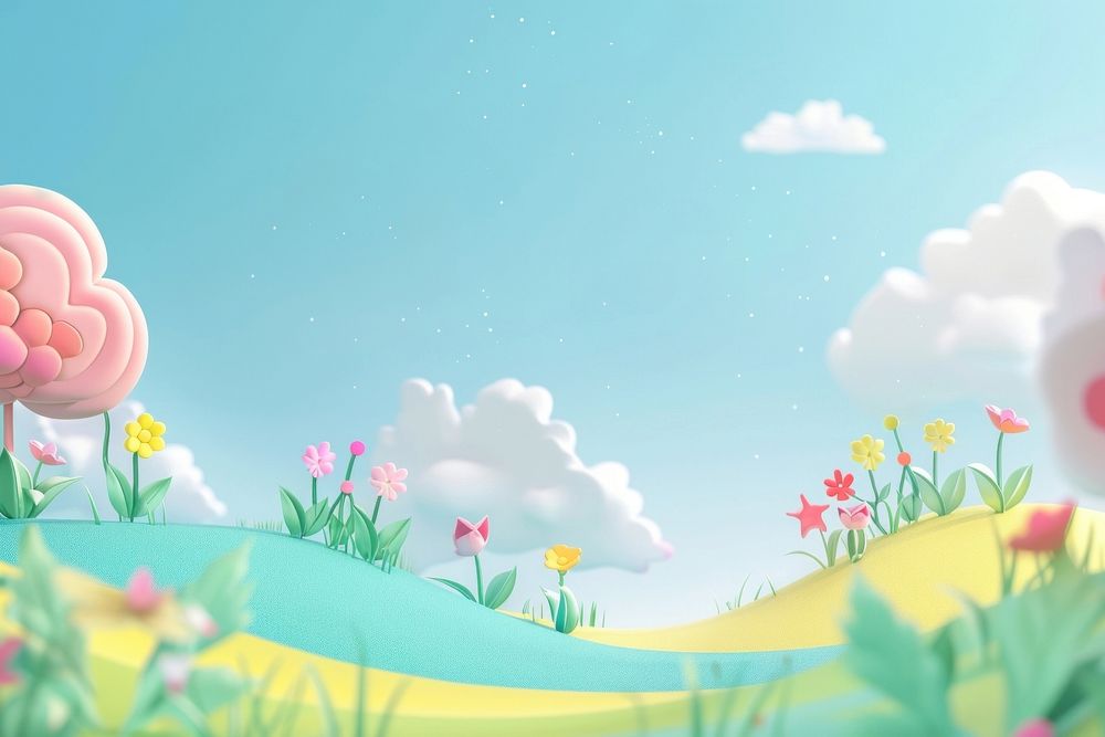 Cute nature background backgrounds outdoors cartoon.