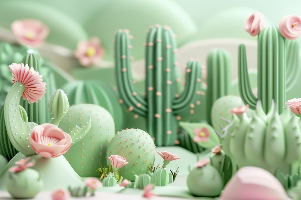 Cute cactus background backgrounds plant freshness.