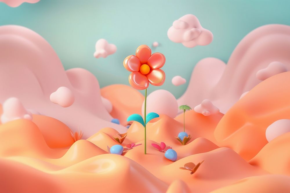 Cute flower background cartoon confectionery creativity.