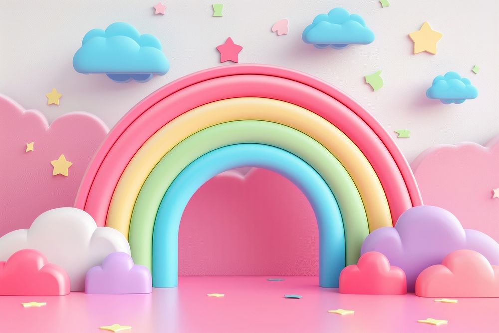 Cute Rainbow background rainbow architecture celebration.