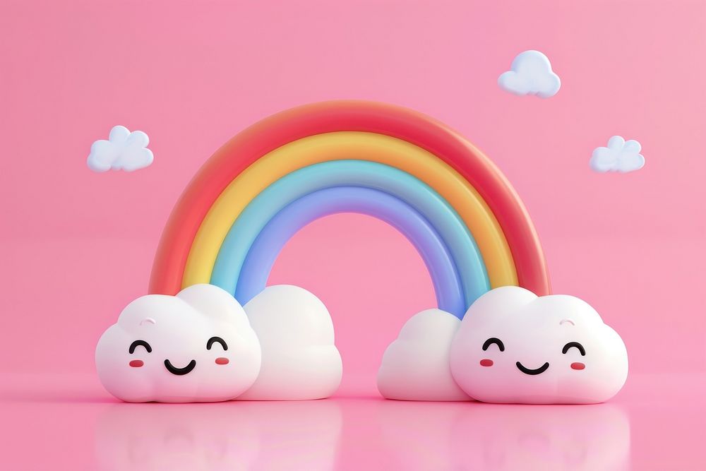Cute Rainbow background rainbow cartoon toy.