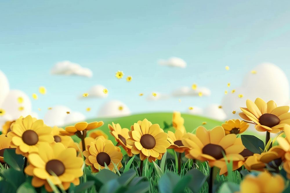 Cute sunflower background backgrounds landscape outdoors.
