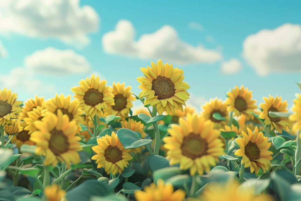 Cute sunflower background backgrounds landscape outdoors.