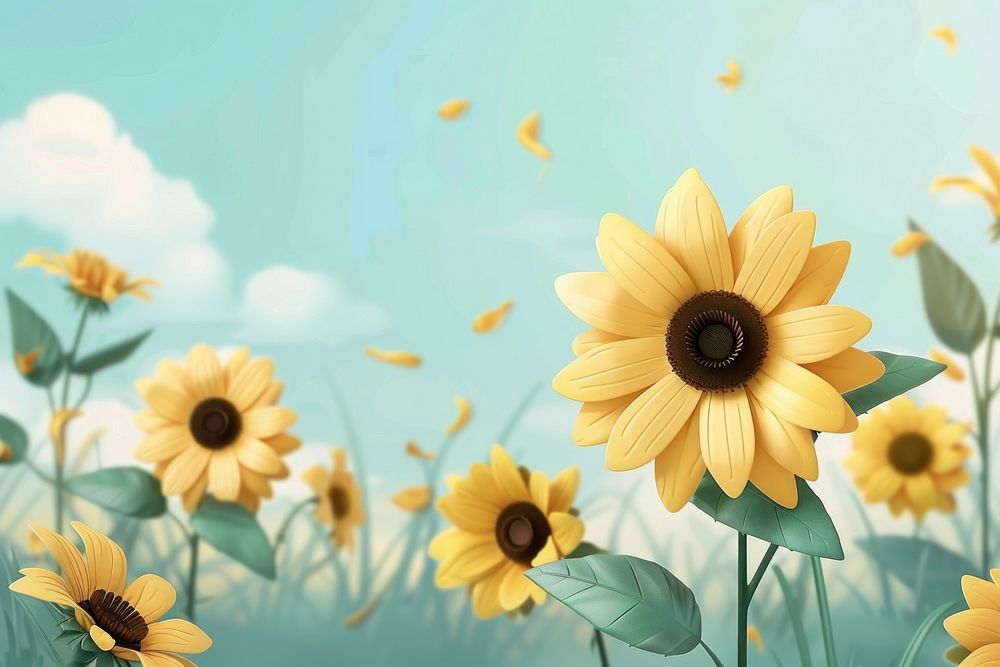 Cute sunflower background backgrounds outdoors nature.