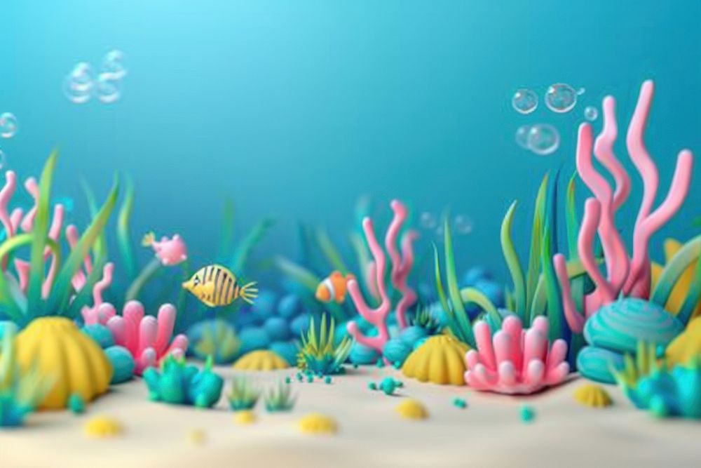 Cute underwater background outdoors cartoon nature.