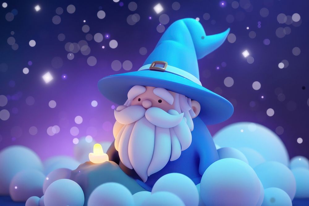 Cute wizard background cartoon outdoors fantasy.