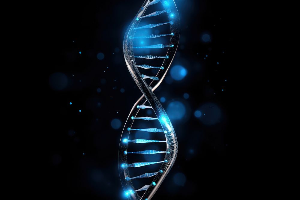 Technology blue digital background DNA.