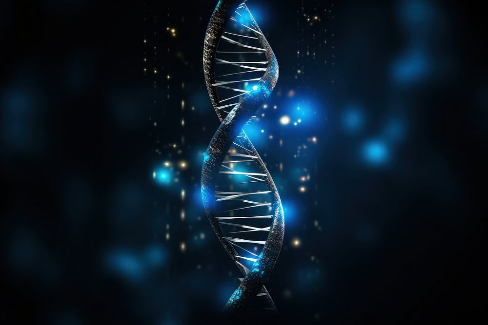 Blue digital background technology DNA.