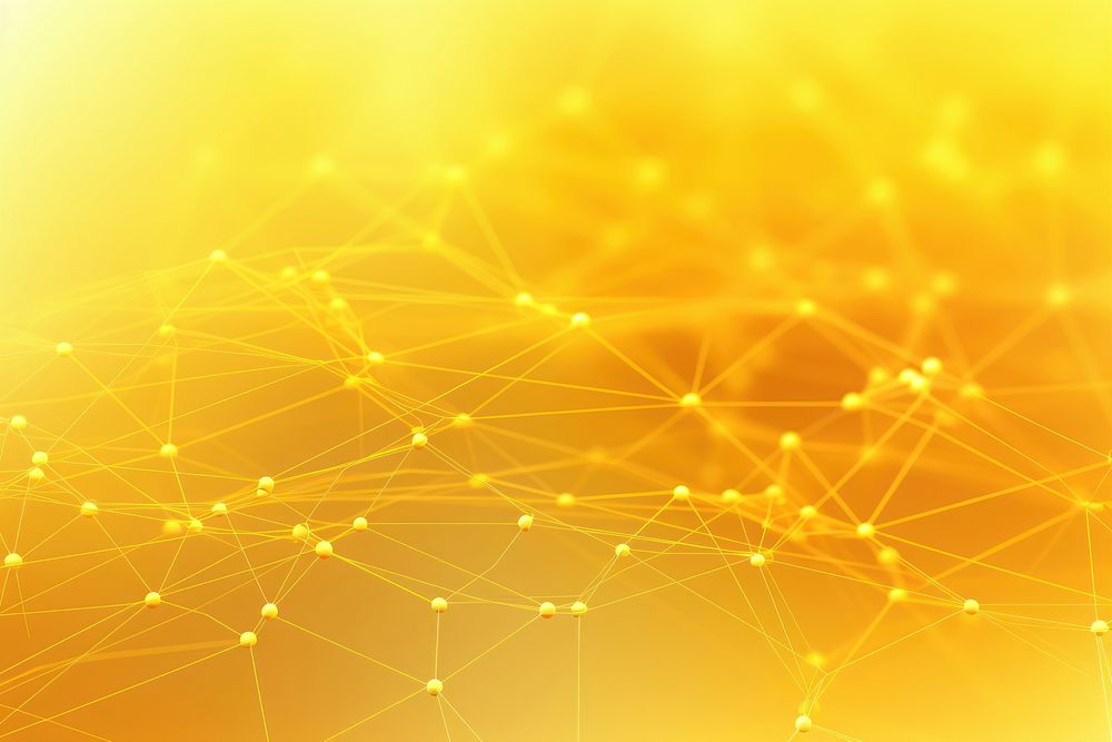 Technology yellow digital background network mesh.