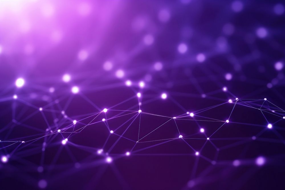 Purple technology digital background network mesh.