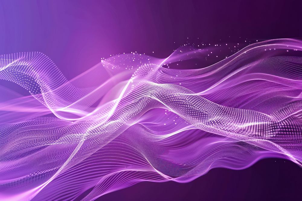 Purple technology wave digital background.