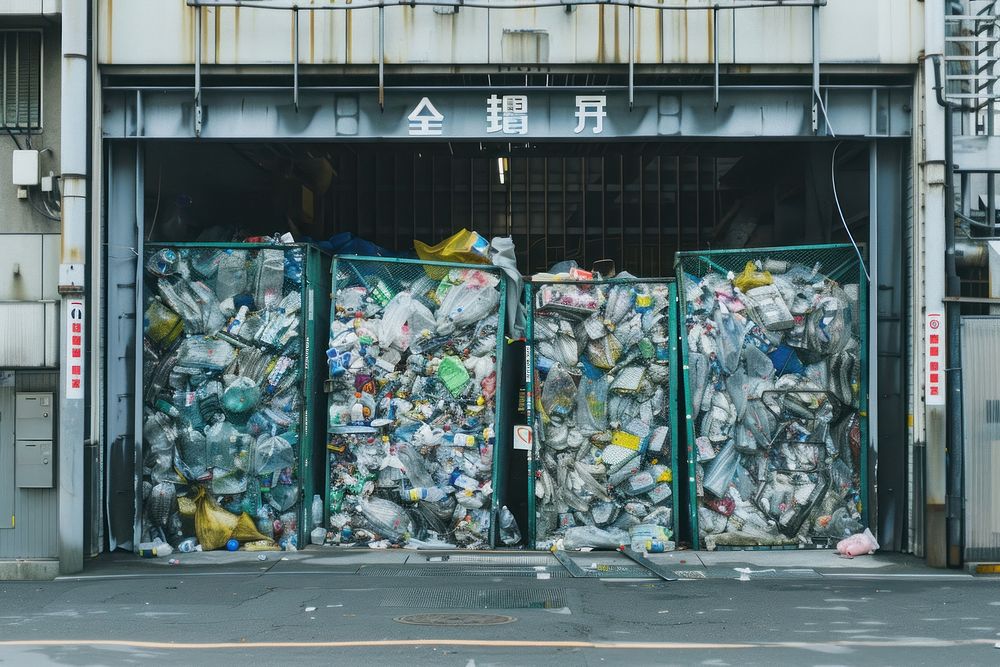 Clean waste sorting in Japan garbage trash.