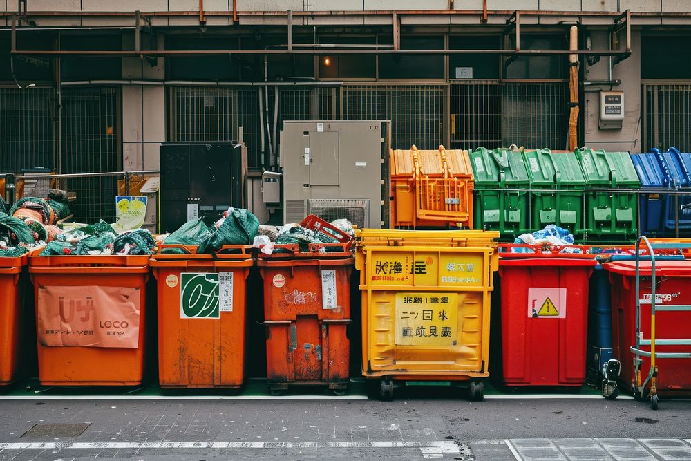 Clean waste sorting in Japan letterbox garbage mailbox.