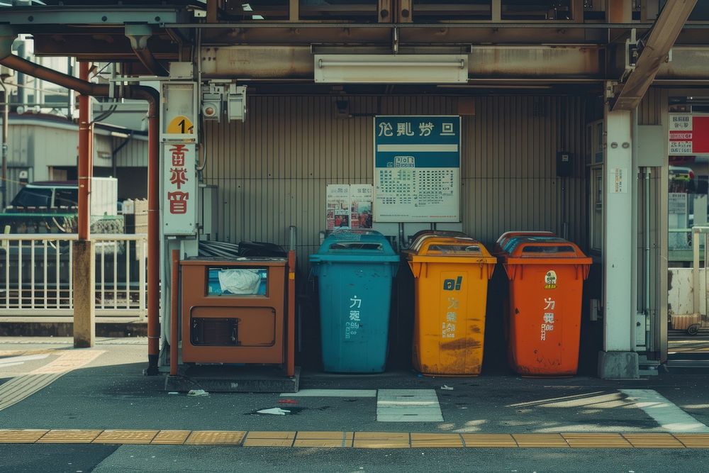 Clean waste sorting in Japan transportation automobile letterbox.