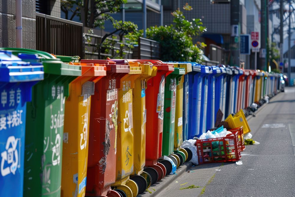 Clean waste sorting in Japan transportation garbage vehicle.