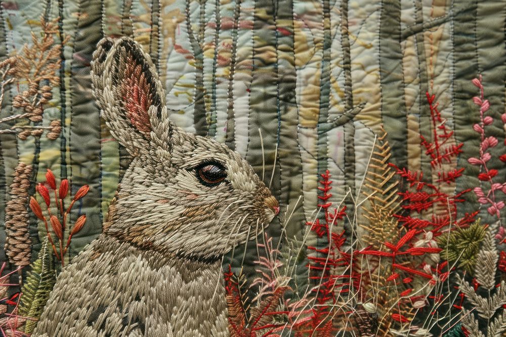 Rabbit in the forest pattern animal mammal.