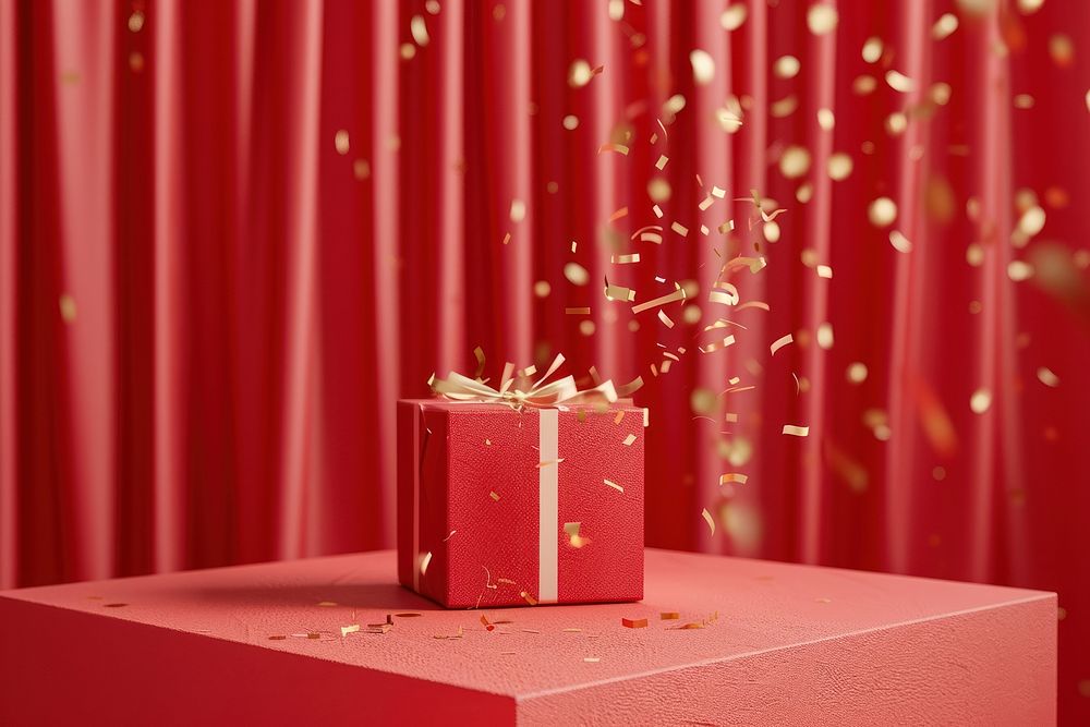 Red gift box background