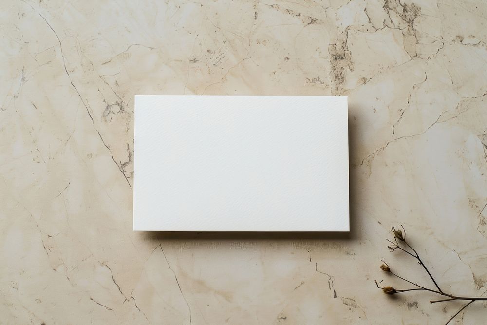 White business card mockup paper text indoors.