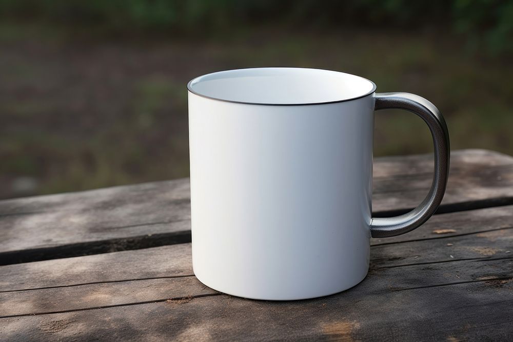 Stainless steel mug mockup porcelain beverage pottery.