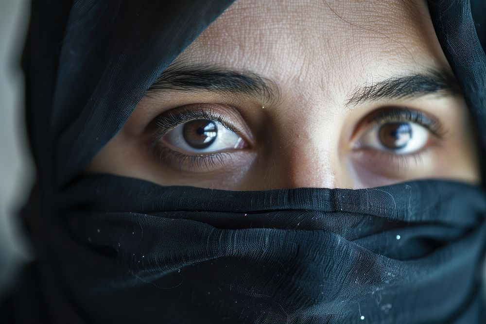 Photo of a arab woman face clothing apparel female.