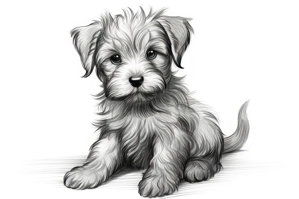Puppy illustrated drawing animal.