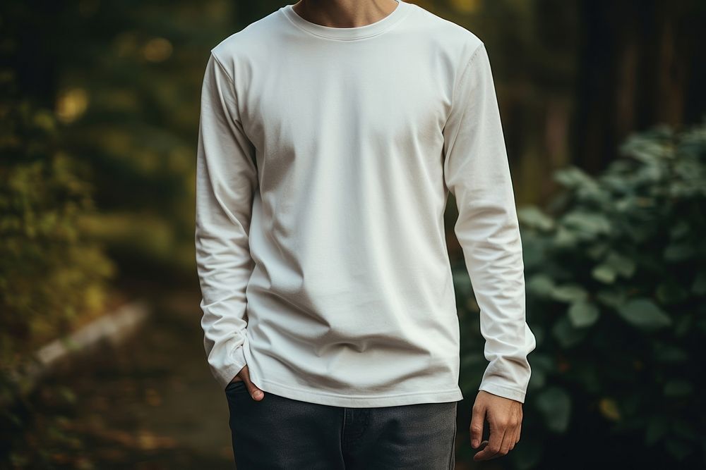 Long sleeve mockup apparel sweatshirt clothing.