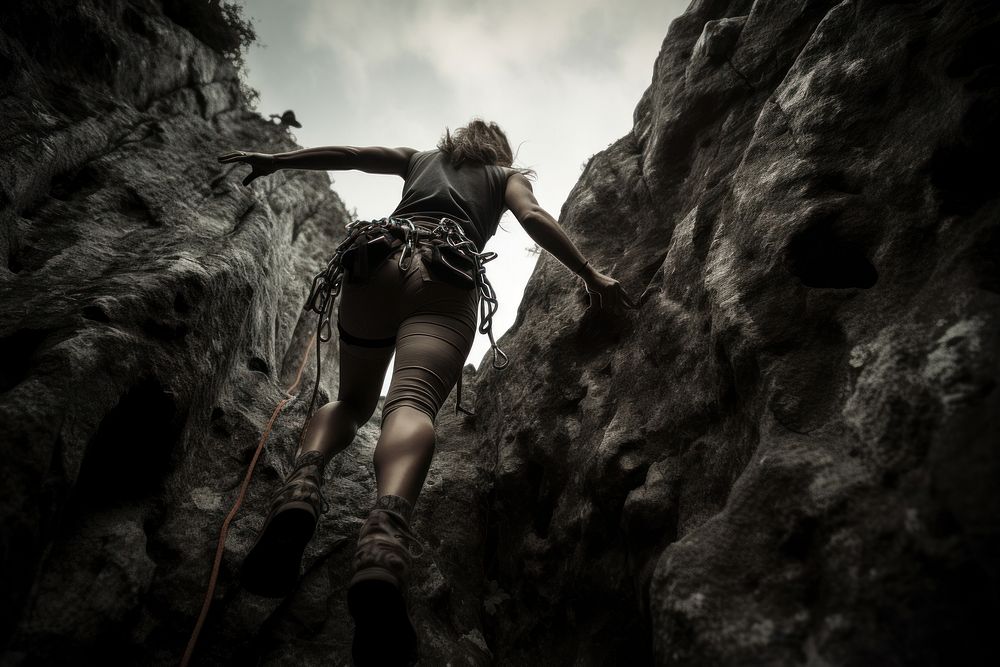 Climbing sports woman recreation.
