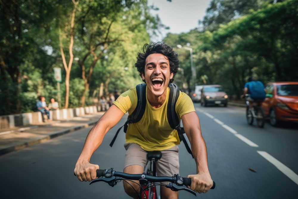 Cycling bicycle sports man transportation.