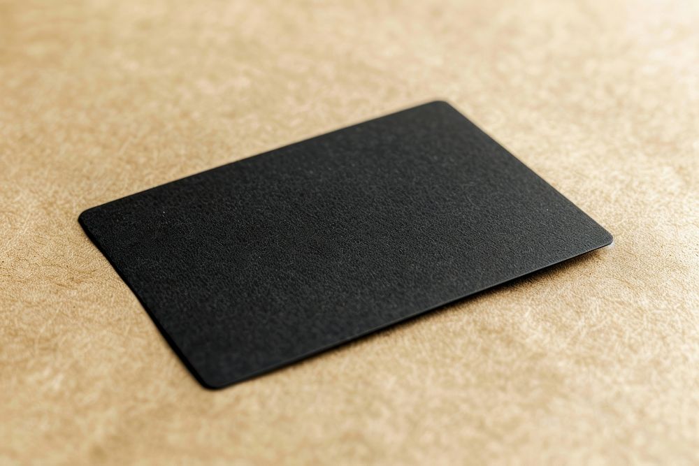 Black business card mockup mousepad text mat.