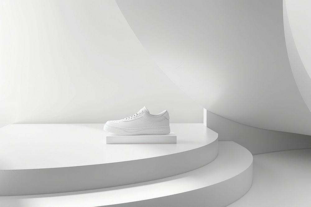 White sneaker mockup clothing footwear apparel.