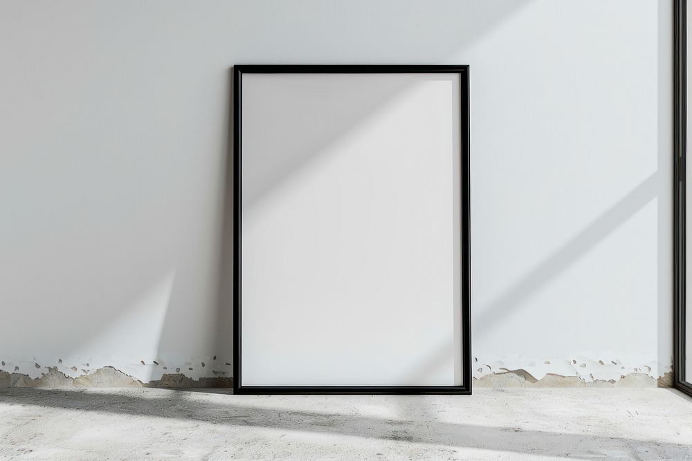 Poster mockup white board photo frame.