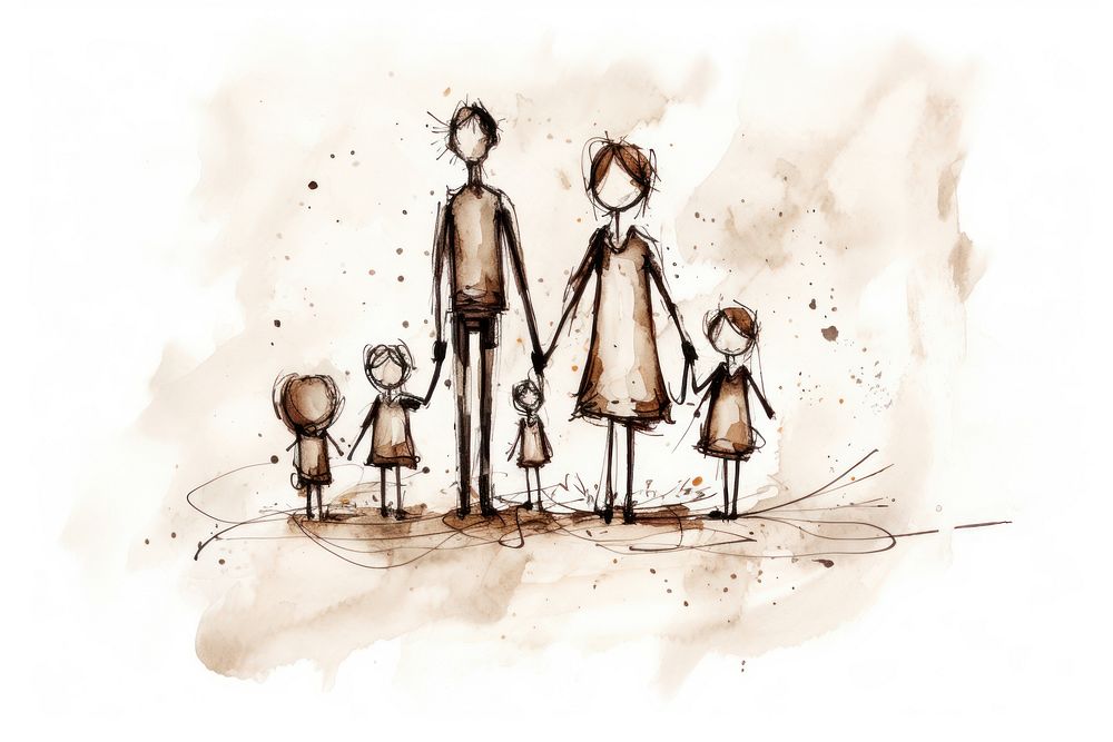 Family drawing illustrated clothing.
