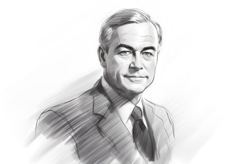 Businessman portrait drawing sketch.
