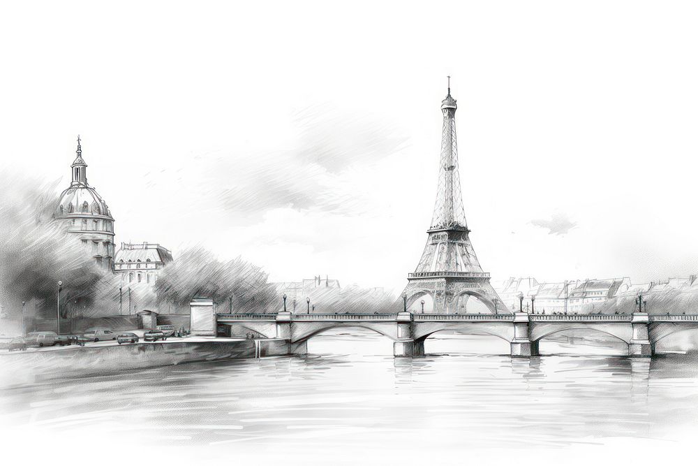 Paris drawing sketch transportation.