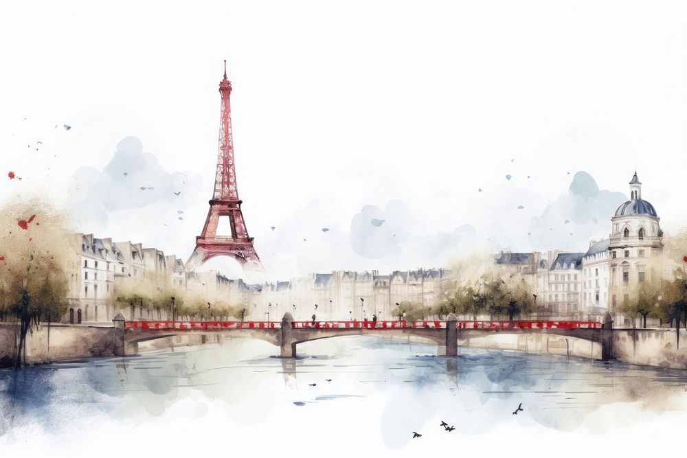 Paris architecture metropolis painting.