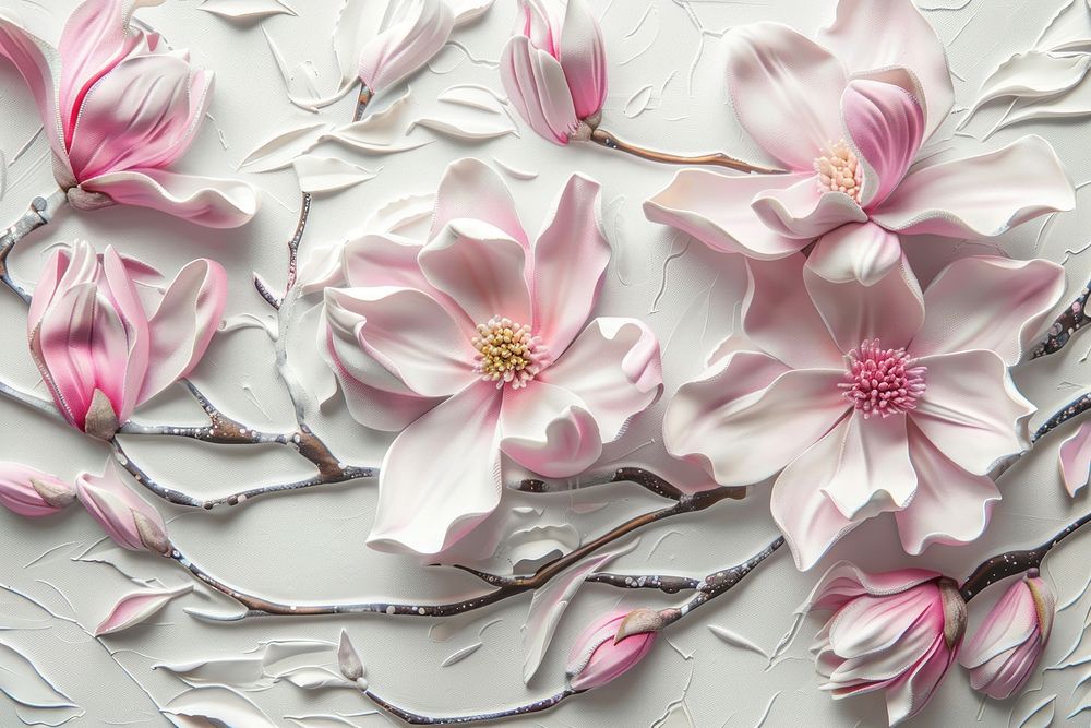 Magnolia flower pattern art backgrounds.