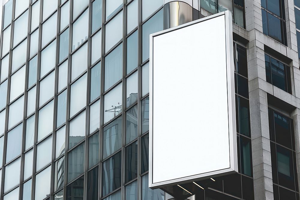 Rectangle company sign building mockup architecture advertisement urban.