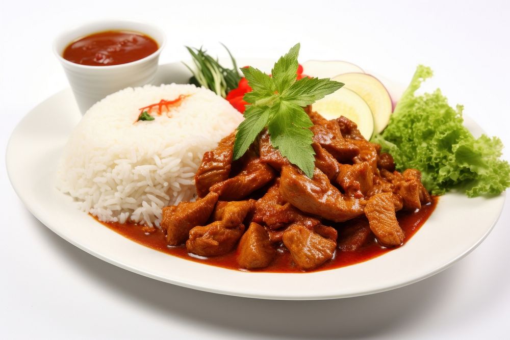 Thai food ketchup mutton curry.
