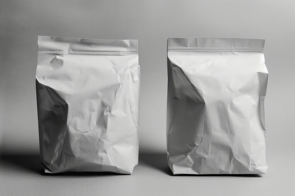 Instant food packaging mockup aluminium diaper paper.