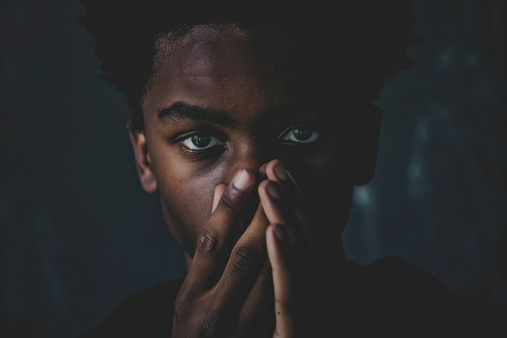 Black teenager face photo photography portrait.