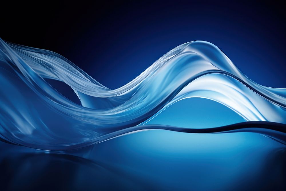Abstract liquid wave blue graphics light.