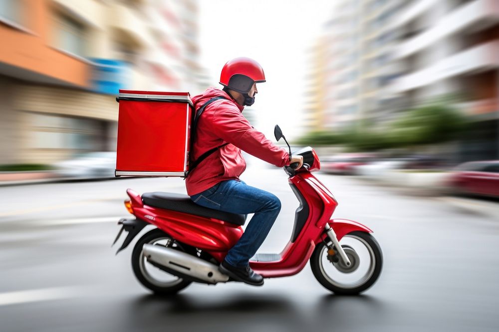 Food delivery transportation motorcycle automobile.