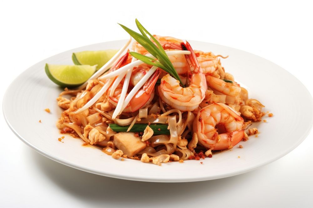 Pad Thai Goong invertebrate seafood noodle.