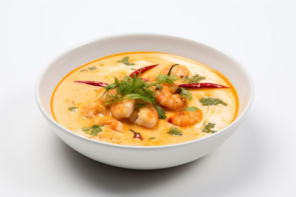 Spicy Shrimp Soup seafood animal curry.