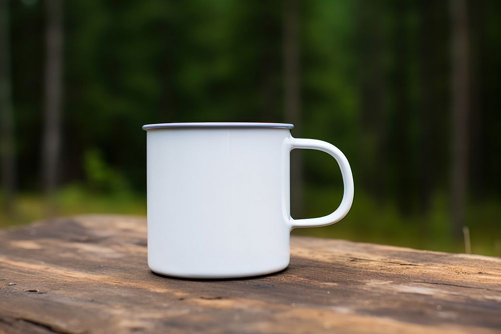 Enamel mug mockup porcelain beverage pottery.