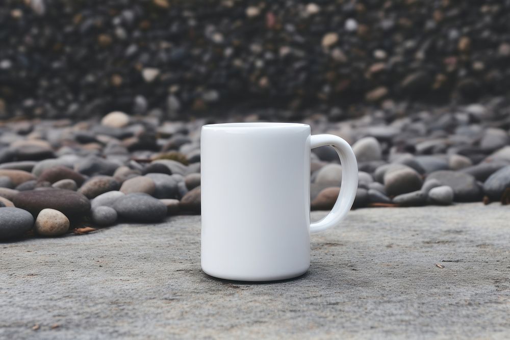 Mug mockup beverage pebble coffee.