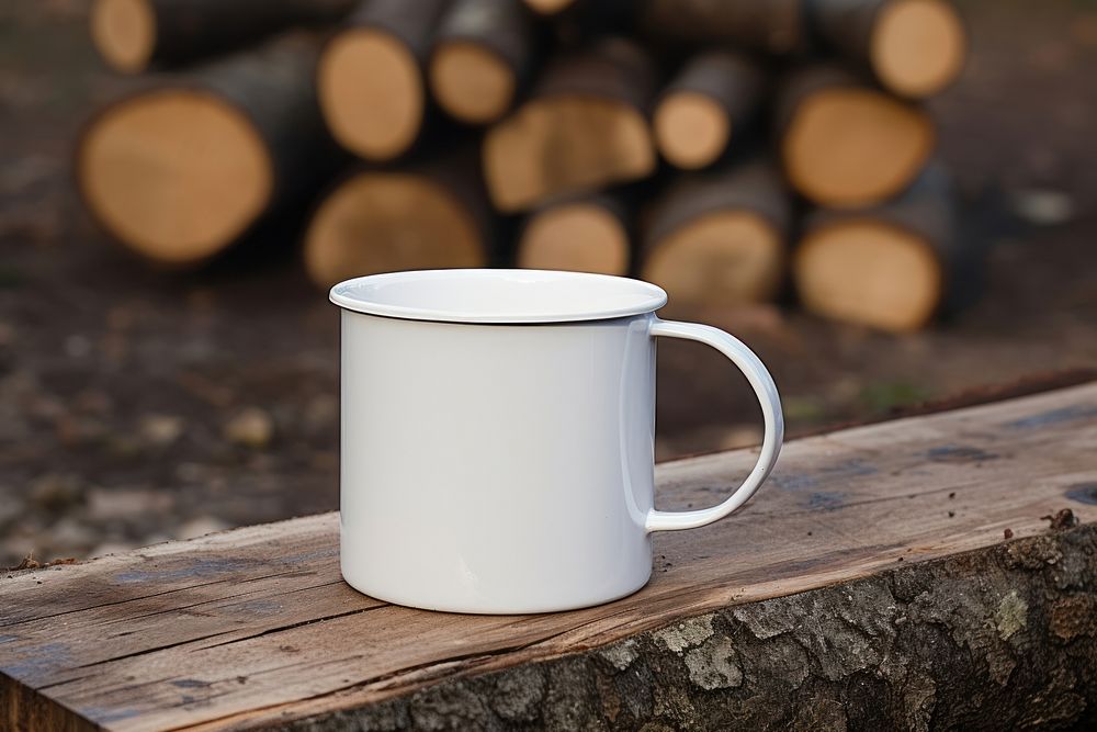 Enamel mug mockup medication beverage coffee.